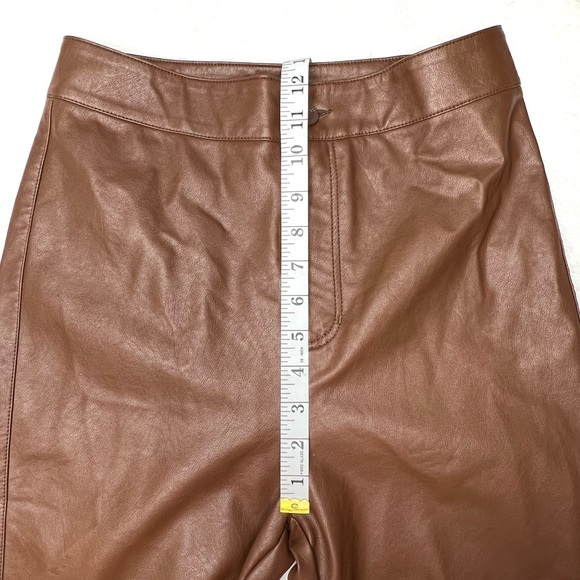 ❌SOLD❌ Free People | Sasha Vegan Kick Flare Pants; Faux Leather; Brown, Sz 6 - Picture 10 of 15